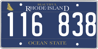 RI license plate 116838