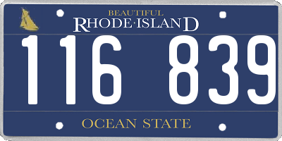RI license plate 116839