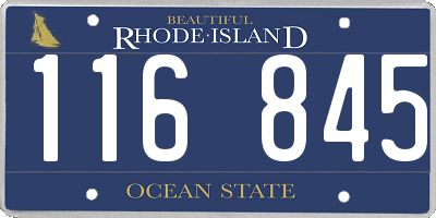 RI license plate 116845