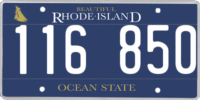 RI license plate 116850