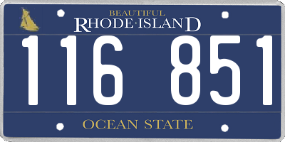 RI license plate 116851