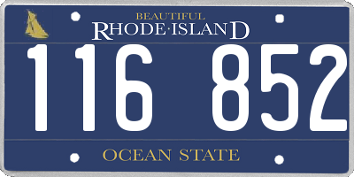 RI license plate 116852
