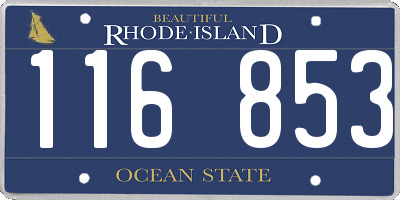 RI license plate 116853