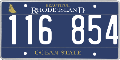 RI license plate 116854