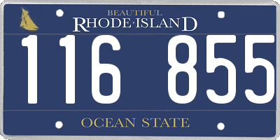 RI license plate 116855