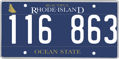 RI license plate 116863