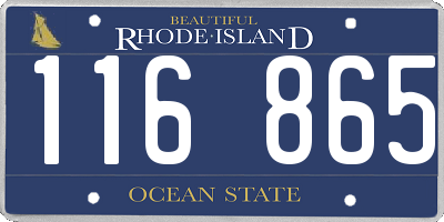 RI license plate 116865