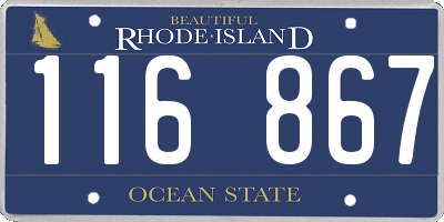RI license plate 116867
