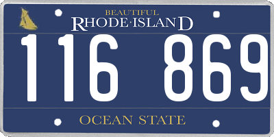 RI license plate 116869