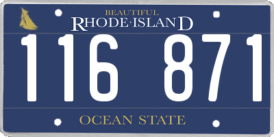 RI license plate 116871