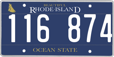RI license plate 116874