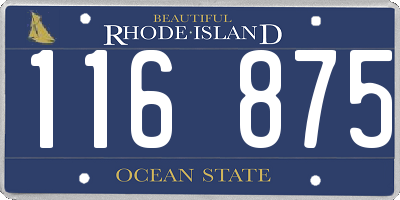 RI license plate 116875