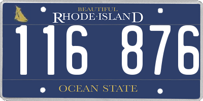 RI license plate 116876