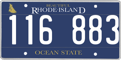 RI license plate 116883