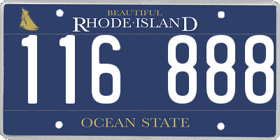RI license plate 116888