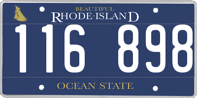 RI license plate 116898