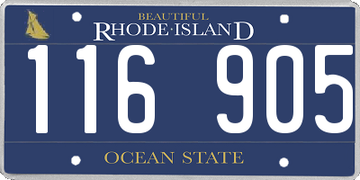 RI license plate 116905