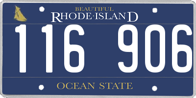 RI license plate 116906