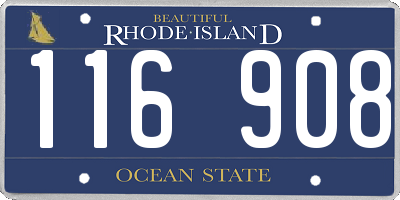 RI license plate 116908