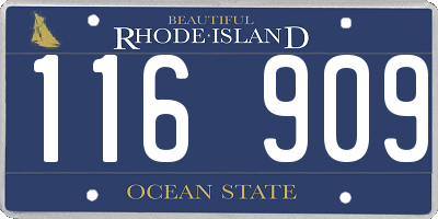 RI license plate 116909