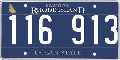 RI license plate 116913