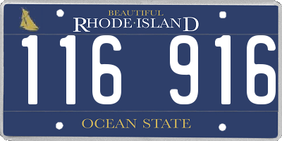 RI license plate 116916