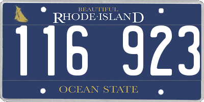 RI license plate 116923