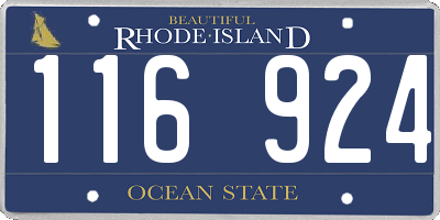 RI license plate 116924