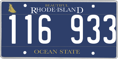 RI license plate 116933