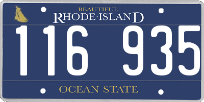 RI license plate 116935