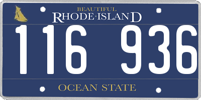 RI license plate 116936