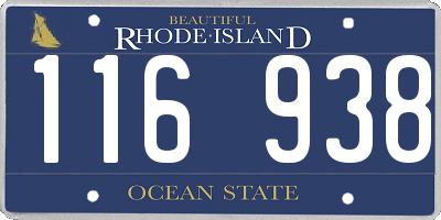 RI license plate 116938
