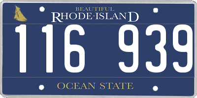 RI license plate 116939