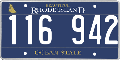 RI license plate 116942