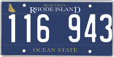 RI license plate 116943
