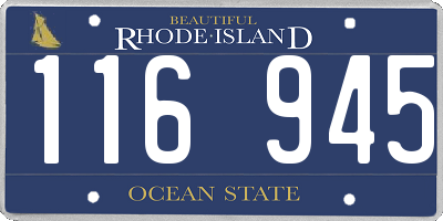 RI license plate 116945