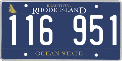 RI license plate 116951