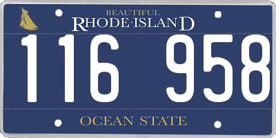 RI license plate 116958