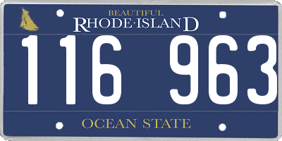 RI license plate 116963