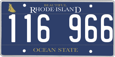 RI license plate 116966