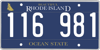 RI license plate 116981