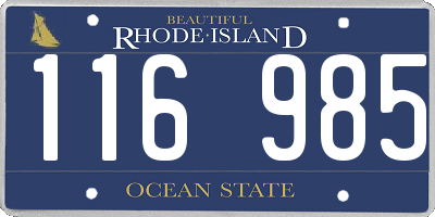 RI license plate 116985