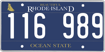 RI license plate 116989