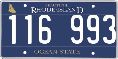 RI license plate 116993