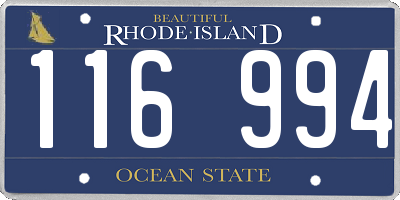 RI license plate 116994