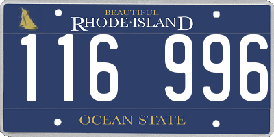 RI license plate 116996