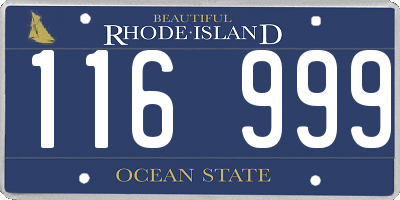 RI license plate 116999