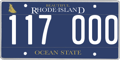 RI license plate 117000