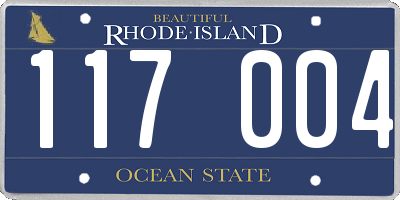 RI license plate 117004