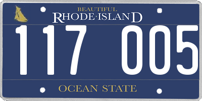 RI license plate 117005